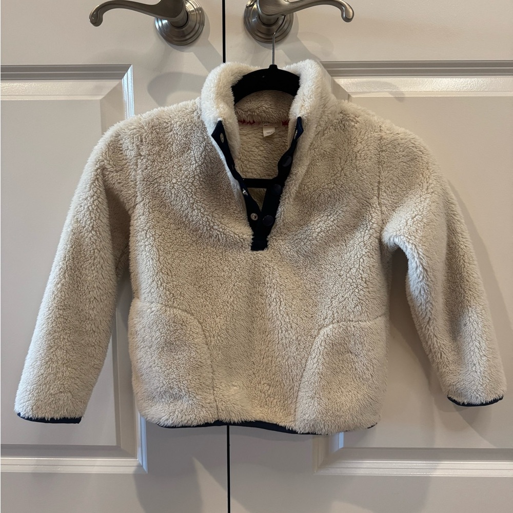 Jcrew Cozy Cream Sherpa Pullover